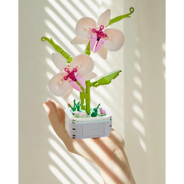 Phalaenopsis, Kunstig Blomst Blomstrende Buket Byggeklodser S