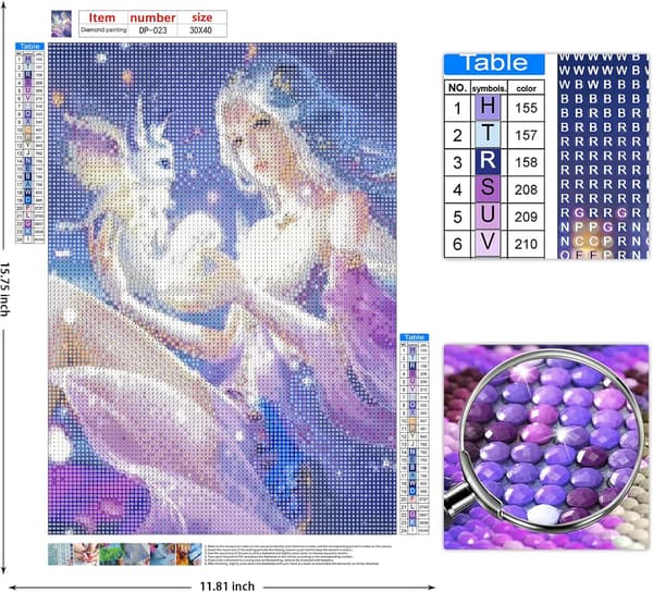 DIY 5D Diamantmaleri Sæt Lilla Fe og Udyr Diamant