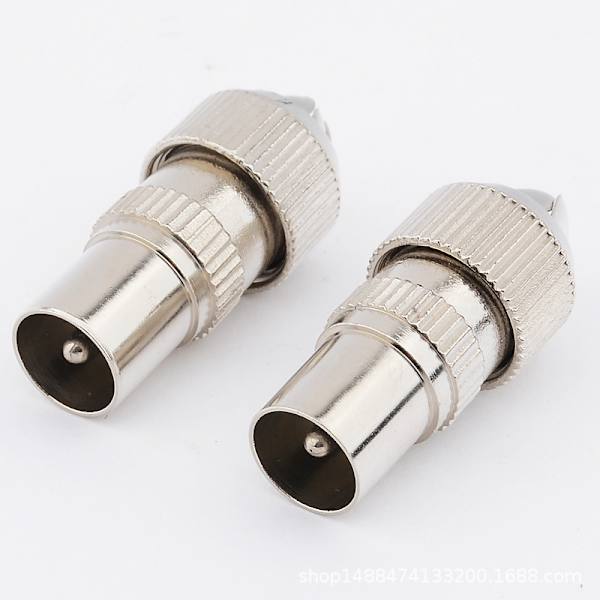 Catv antennehoved hjemmevideo RF ledningsstik bambushoved RF han 9.5 hoved TV-stik (2 stk)