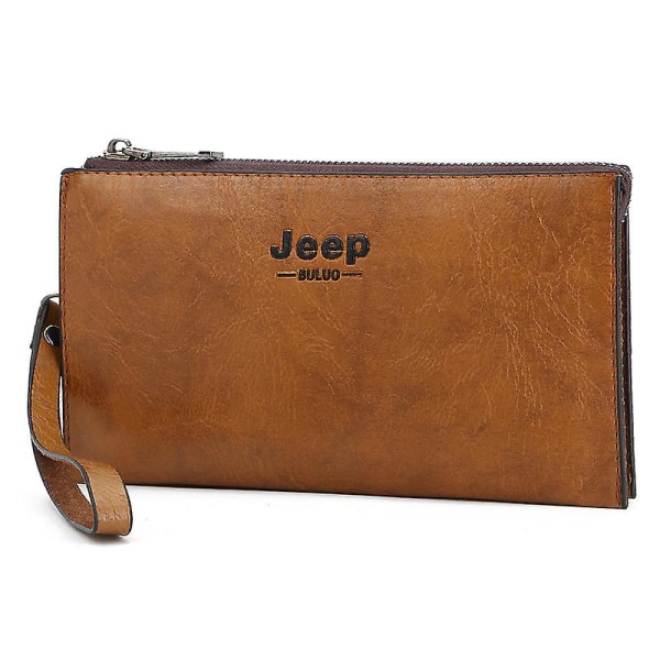 Jeep Professionell Män Nytt Mode Modern Handväska i äkta läder Plånbok (Khaki)