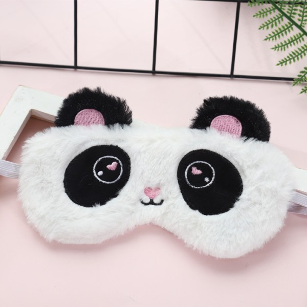 Pakke med 1 sovemasker for barn 3D plysj sovemasker Søt morsom tegneserie Panda Nattmaske Nattsøvn øyemaske for barn Voksne Sovende lur