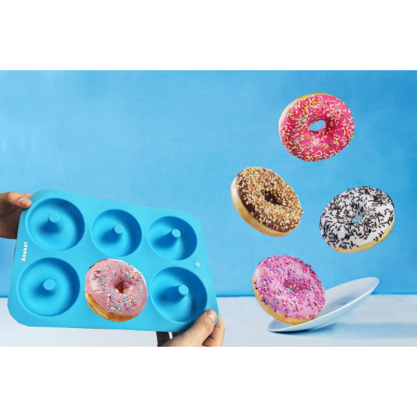 2 stk Silikon Donutform 6 Hull Donut Baking Mold Baking Cake Rou