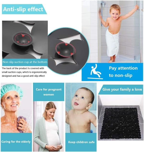Antislip Dusjmatte, Kvadratiske Dusjmatter, Antislip Muggfri Bad