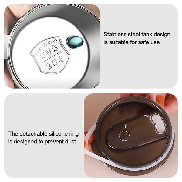 Rustfritt stål kaffekopp krus med lokk isolert kaffekrus dobbelt vegg