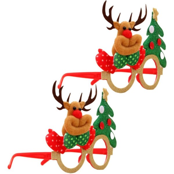 Sæt med 2 julebrillestel til børn og voksne - Decorativ