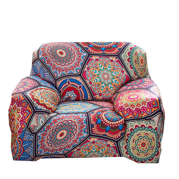 1 stk trykt sofaovertrekk - Boho blomstermønster sofaovertrekk, Str