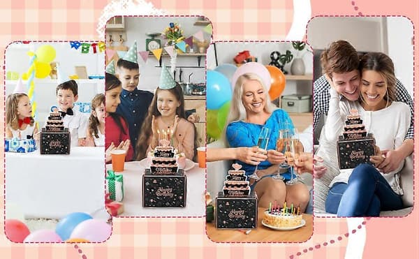 Svart DIY Presentask Premium Papper För Enkel Och Pålitlig Montering Pengagåvor Förpackningslåda