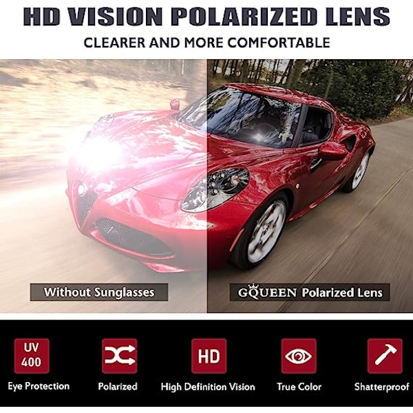 Solglasögon Herr Dam Polariserad Rektangel TR90 100% UV-skydd