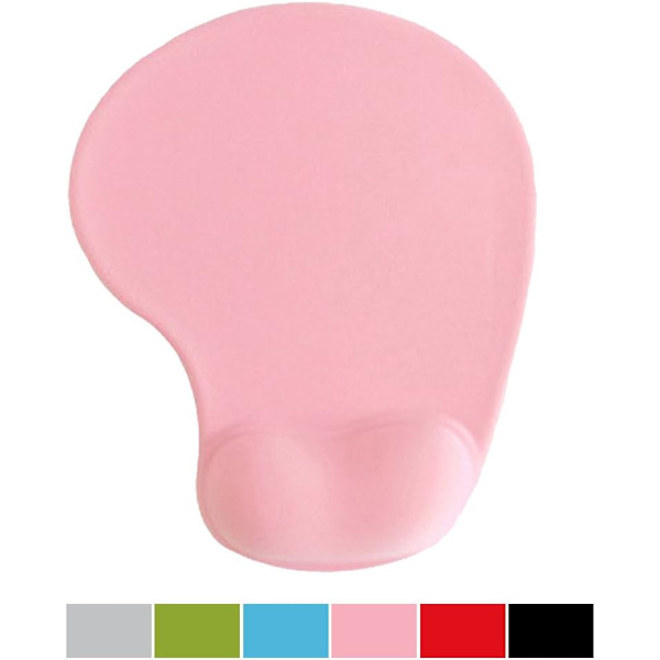 Musmatta med handledsstöd - Gelhandledsstöd, Ergonomiskt handledsstöd för kontorsmusmatta - Gummibas för spelmatta (Rosa) Designad för bärbara datorer