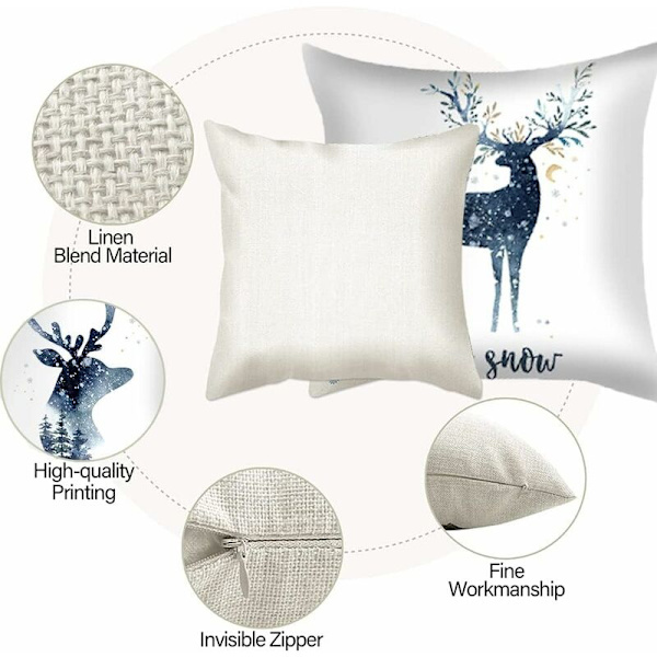 4PCS Juletema Putetrekk, Juleputetrekk, Jul
