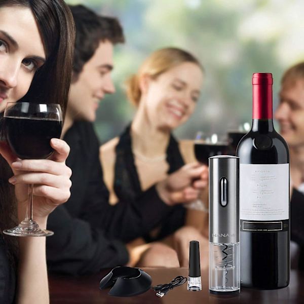 Vinkorköppnare Set Servitör Vän Korköppnare Professionell Flasköppnare Sommelier Elektrisk Vinflasköppnare（Rosa）