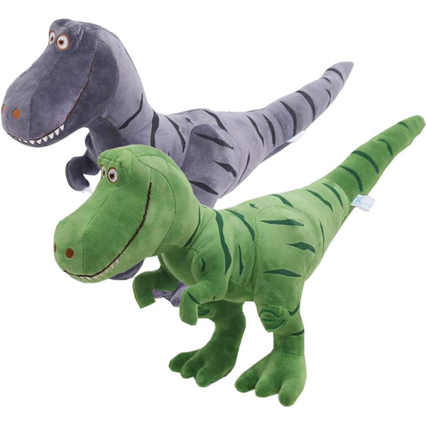 2 stk. Udstoppede Dinosaur Plys Dyr 3D Tegneserie Plys Legetøj T-Rex Tyran