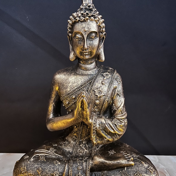 Buddhafigur Buddhastaty med värmeljushållare Sakyamuni