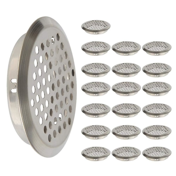 20 Pcs 35mm/1.37 Inches Stainless Steel Air Vent Hole Ventilation Louver Round Shape Ventilation Grille Kitchen