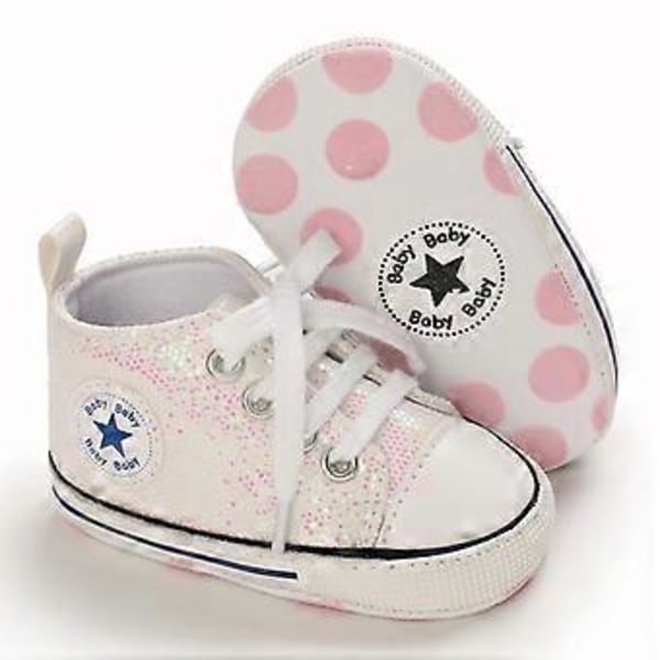 Baby Första Gåvagn Canvas Skor Barn Halkfria Lätta Slip-on Beige, 12cm