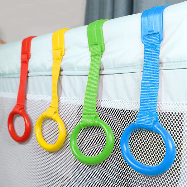 Babysengringer Ringer for barneseng og lekegrind Store ringer for balansetrening Ideell for å hjelpe babyen med å komme seg ut av vuggen Tilfeldige farger