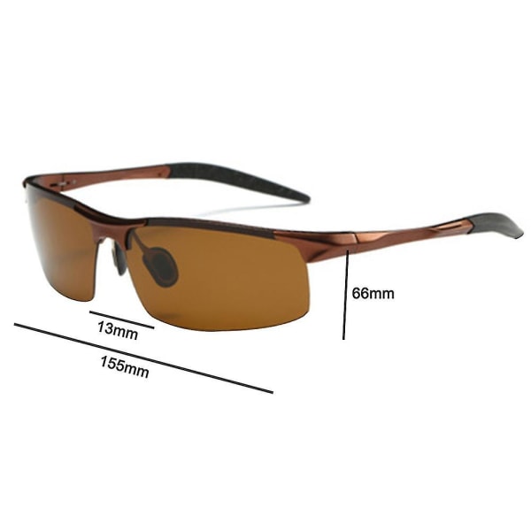 Polariserade solglasögon för män för bilkörning Fiske Golf Metallglasögon (bruna)