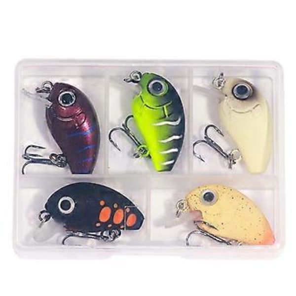 5 st Fiske Beten Små Wobbler Fiske Drag Konstgjorda Hårda Beten Återanvändbara Fiske Tillbehör Drag Lätta att Bära Set 1 2g