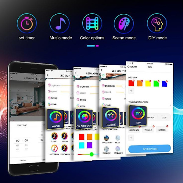 10m (LED-lys med Wifi Bluetooth-lys med magisk lys 5050 Wi