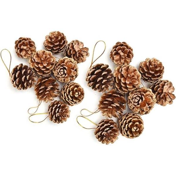 18 stk. fyrrekoglevedhæng, julekoglepynt, Decora