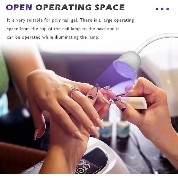 Led UV-nagellampa, Mini Lotus Hands Free Light Rotatable Nail Dryer Snabbtorkande Nagellack Härdande Lampa Svanhals Flash Cure Light