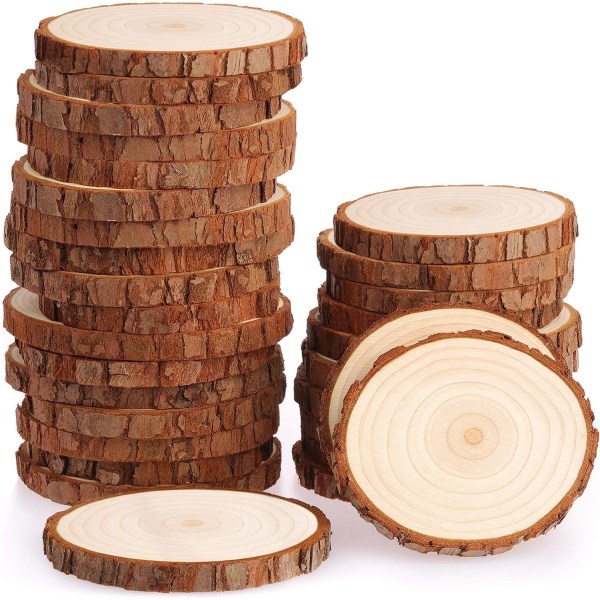 Wooden Log without Hole Diameter 7-8cm 30 Pcs Natural Wood Slices