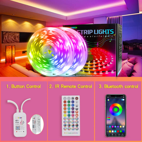 15M LED-remsa, Tenmiro Bleutooth Led Sovrum, Led Strip Controlle