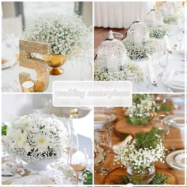 Kunstige falske blomsterbuket Gypsophila Bulk Flower i hvid
