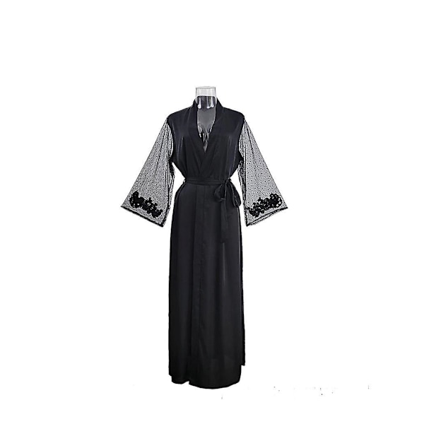 Myk silkekjole kimono morgenkåpe sexy blonde nattkjole nattøy (S kjole og kjole)