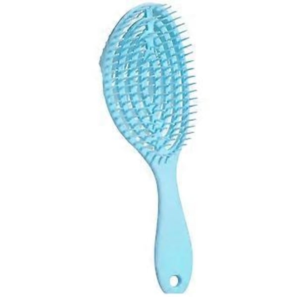 Rund hårkam hul oval kam gradient plast godteri farge massage kam hårkam (blå) blue