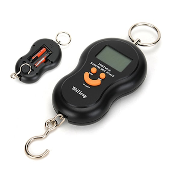 Digital krokvåg för fiske, paket etc. Upp till 50 kg (Svart)