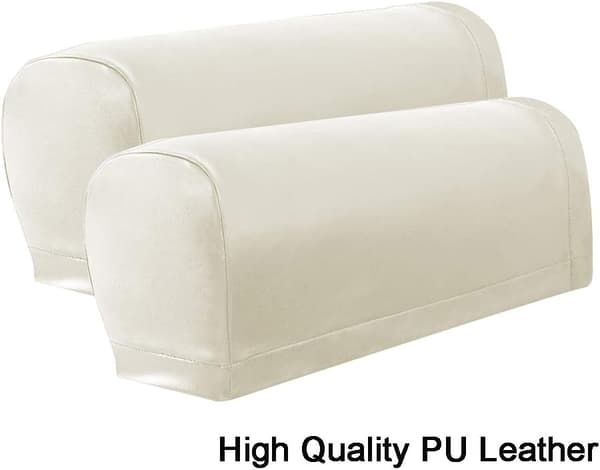 1 par PU-skinn sofaarmlenes deksler for lenestoler, stretch S