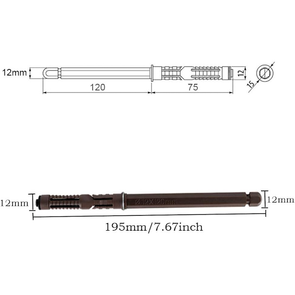 [6 stk] ?12x120 mm Skjult flytende hyllebrakett Veggmontert