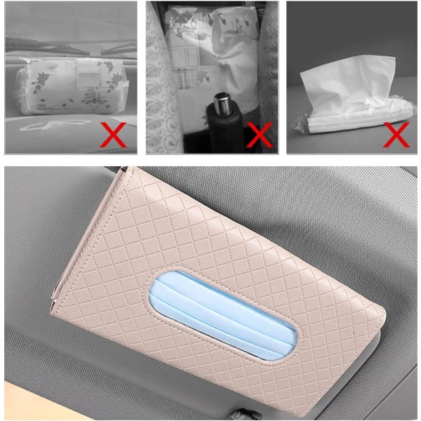 Car Tissue Holder, Car Tissue Mask Holder, with a Tissue-Free Bag