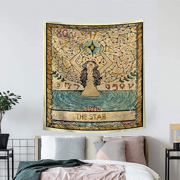 Tarot Star Gobeläng, Tarotkort Astrologi Gobeläng Väggbonad Gobeläng För Sovrum 51 X 59 Tum