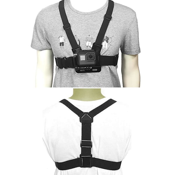 Brystmonteret sele Chesty Strap kompatibel med Gopro Hero og actionkameraer Fuldt justerbar brystrem（Type C）