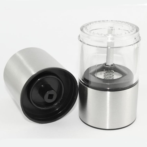 1 stk. Mini salt- og peberkværn i rustfrit stål med keramisk kværn - Køkkenudstyr - Mølle (1 stk. - mini)