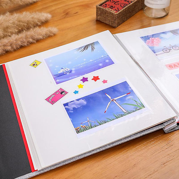 Stort fotoalbum med selvklebende sider for bilder, magnetisk skrapbokalbum, DIY, 40 blanke sider (brunt)