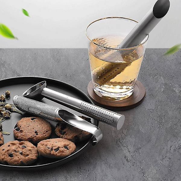 Tekølle Te-si, Fantastisk Rustfrit Stål Te-infuser Rør Design Touch Feel Holder Værktøj Te Ske Infuser Filter