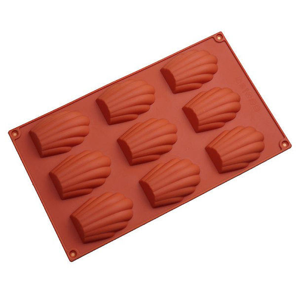 9 håls Madeleine-form i non-stick silikon Madeleine-formar Skalformad bakform