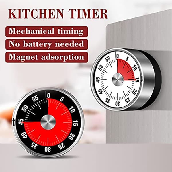 Visuell analog timer, 55 minutter, kjøkkentimer, nedtelling for barn