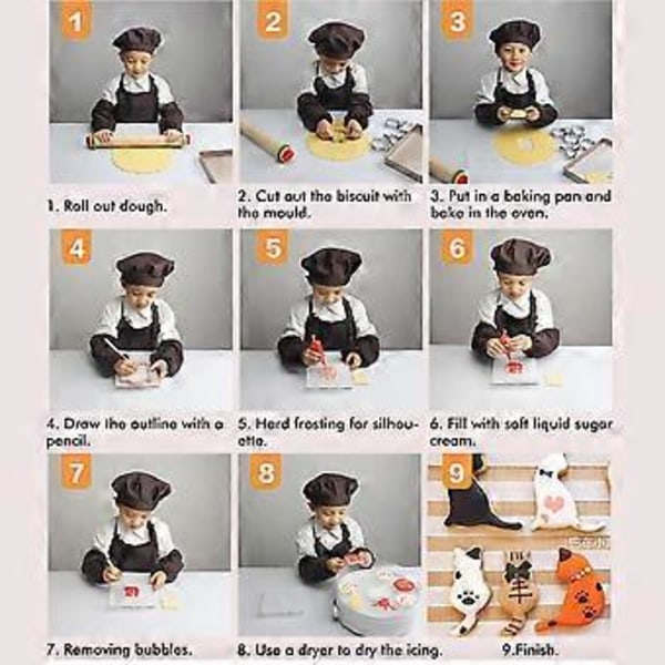 Lång svans Katt fondant kakform Söt Katt Katt glasyr kakdeg bakning tårtbotten pressform täckning intryck