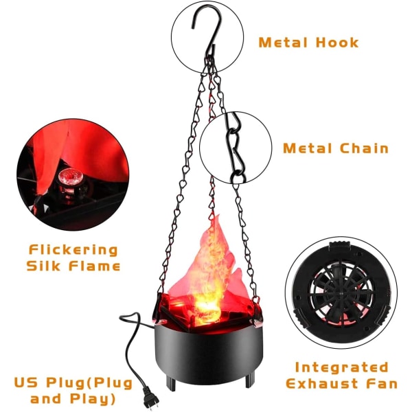 3D falsk eldlampa, artificiell LED silkeflamma scen ljuseffekt