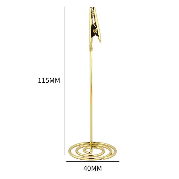 12 stk. Bordnummerholder Navnepladskort Holder Memo Klip Holder Stativ Note Holder (Guld)