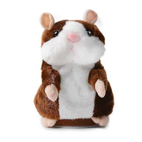 Älykäs kävelevä, nyökkäävä, puhuva sähköhamsterilelu（vaaleanruskea）