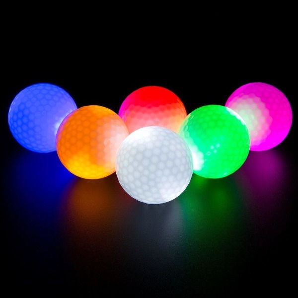 Paket med 3 självlysande golfbollar, flerfärgade, en one size