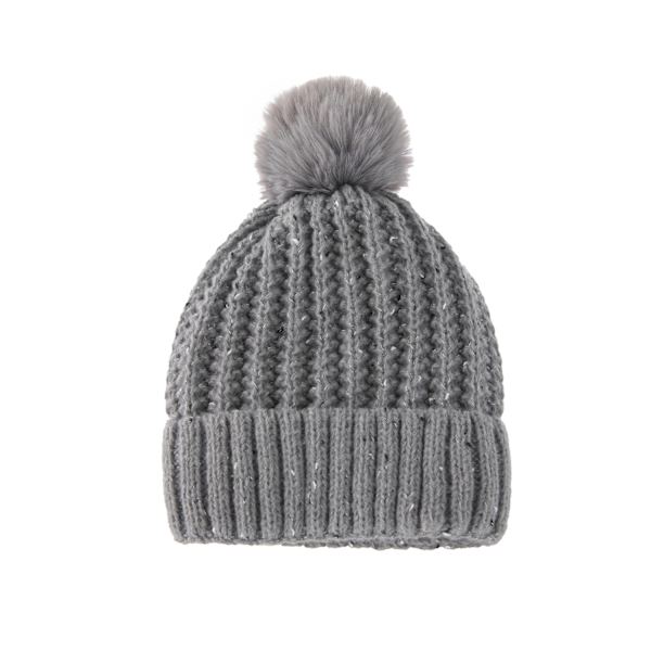 Enfärgad stickad mössa, höst/vinter varm och kallbeständig Pa