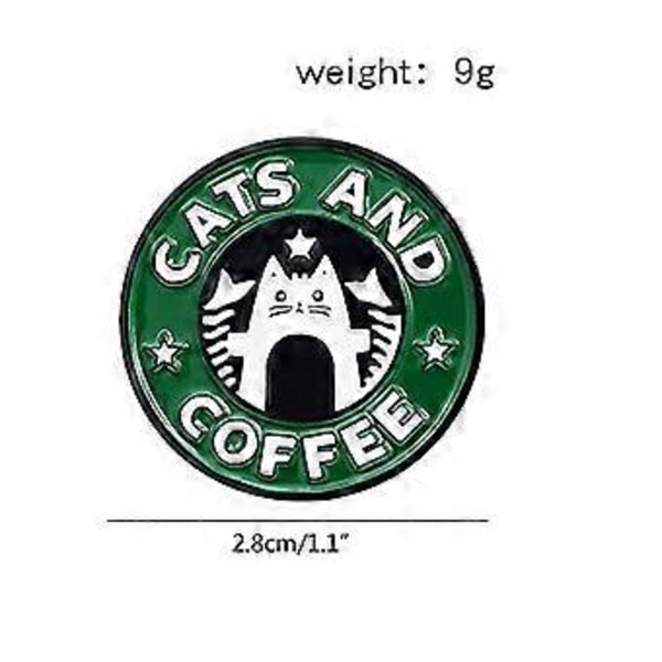 Emaljnålar för katt och kaffe Emaljnål för katt Kaffe Emaljnål Brosch för Ryggsäckar Kläder Jackor & Hattdekoration