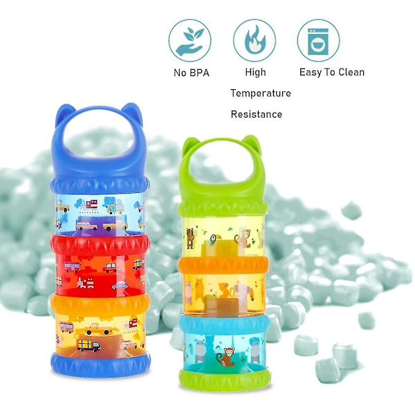Mælkedispenser, 3 stk. Stakbar Baby Mælkepulver Dispenser Box, Til Udendørs