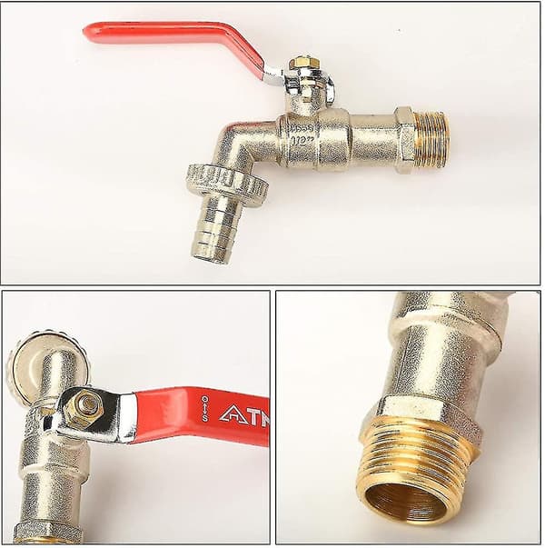IBC Tank Adapter 1/2\" Gjengetilkobling Messing Erstatningsventil Tilbehør Vann